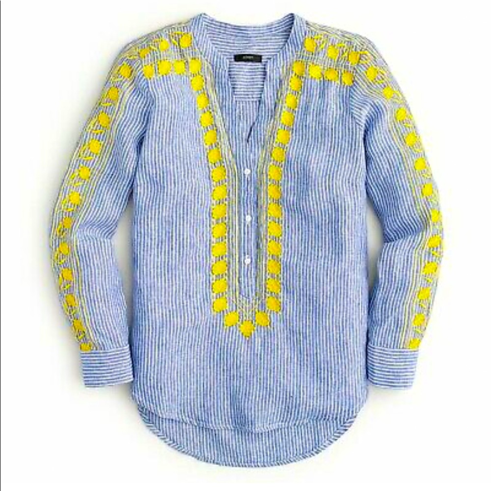 JCREW Embroidered Blouse - NWT